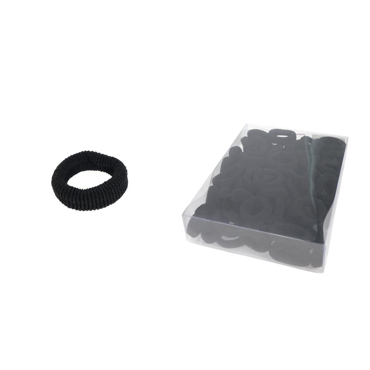 Elastico per capelli medio nero confezione da 100 pezzi