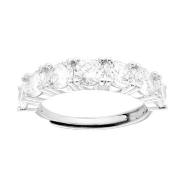 Anello Veretta con Cubic Zirconia Bianchi mm 4.5 in ARGENTO 925 Galvanica Rodio