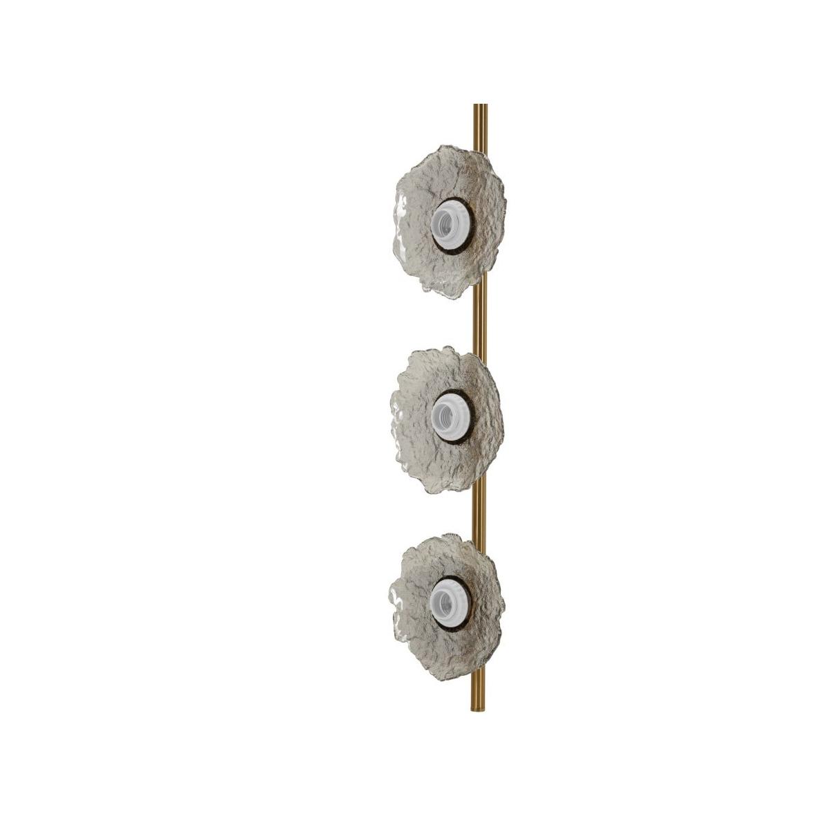 Lampadario emily verticale vetro grigio cm 15x16x110