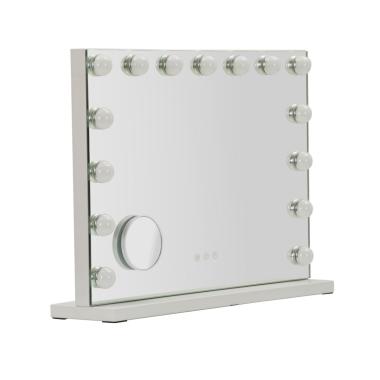 Specchio da tavolo hollywood cm 55x14x43 (spec.rot. cm Ø 9) (3tonalita' di luce)