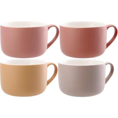 Tazza Jumbo in porcellana tinta unita rigato 700ml d.12,5x h.8,5 cm