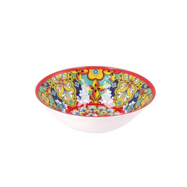 Ciotola in melamina decorato stile maioliche siciliane Rian d.28x h.9 cm