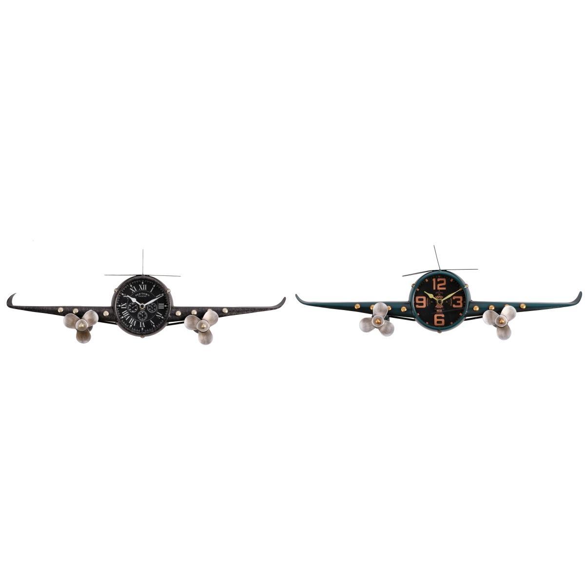 Orologio da parete in ferro 3D modello aeroplano 56,5x7x h.18 cm