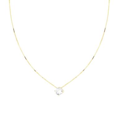 Collana Catena Veneziana Diamantata con Punto Luce Cubic Zirconia Bianco mm 6 in ARGENTO 925 Galvanica Oro<BR>