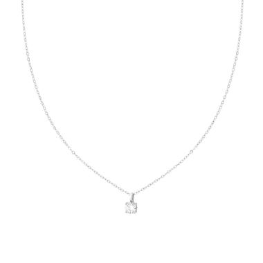 Collana Catena Forzatina Diamantata con Punto Luce MOISSANITE mm 5 in ARGENTO 925 Galvanica Rodio