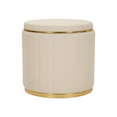 Puff c/contenitore london crema cm Ø 46,5x44