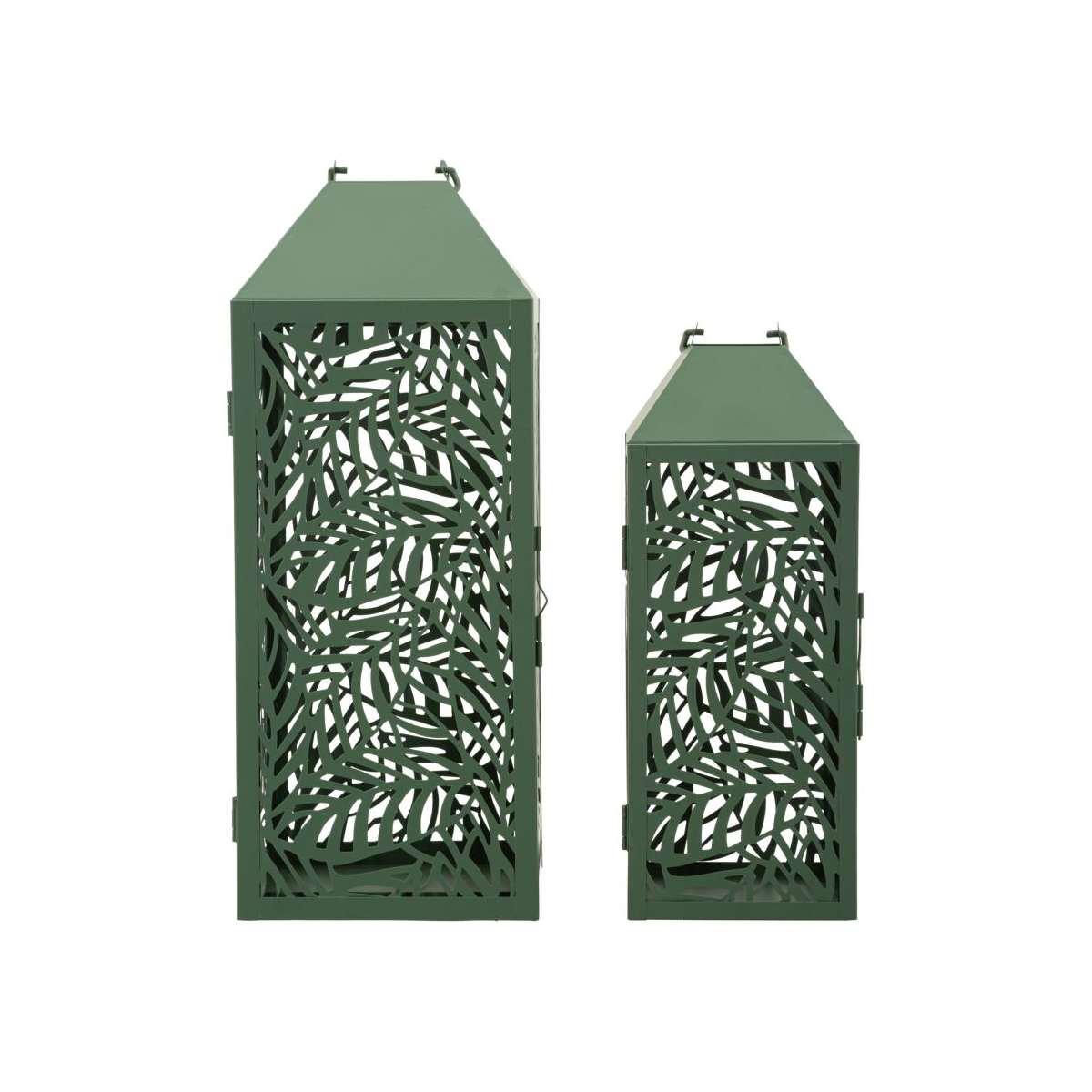 Lanterne carving coppia cm 17,8x17,8x44-13,8x13,8x34<br>