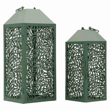 Lanterne carving coppia cm 17,8x17,8x44-13,8x13,8x34