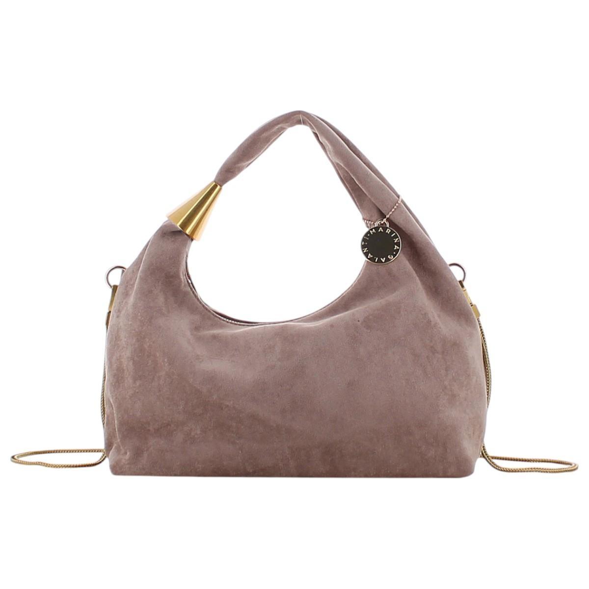 Borsa sacca con tracollina donna effetto scamosciato Marina Galanti
