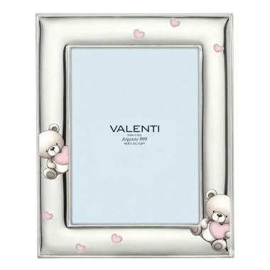 Cornice portafoto bimba 9x13 cm Orsetti e cuori rosa Valenti
