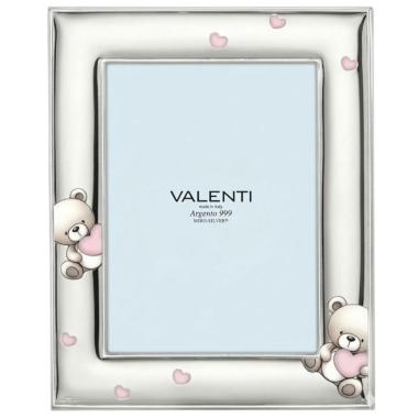 Cornice portafoto bimba 13x18 cm Orsetti e cuori rosa Valenti