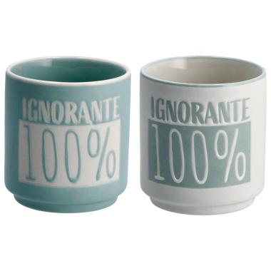 Bicchierino in porcellana scritte divertenti nbc d6,5xh7 cm