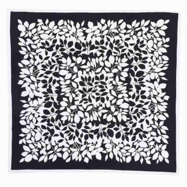 Foulard donna in seta stampa floreale stilizzata a contrasto Capoverde