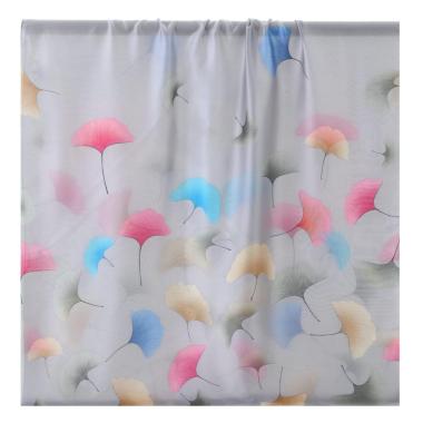Foulard donna in seta stampa con foglie di Ginkgo Capoverde