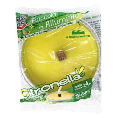 Fiaccola padella romana piccola alla citronella d.11x h.2 cm Made in Italy