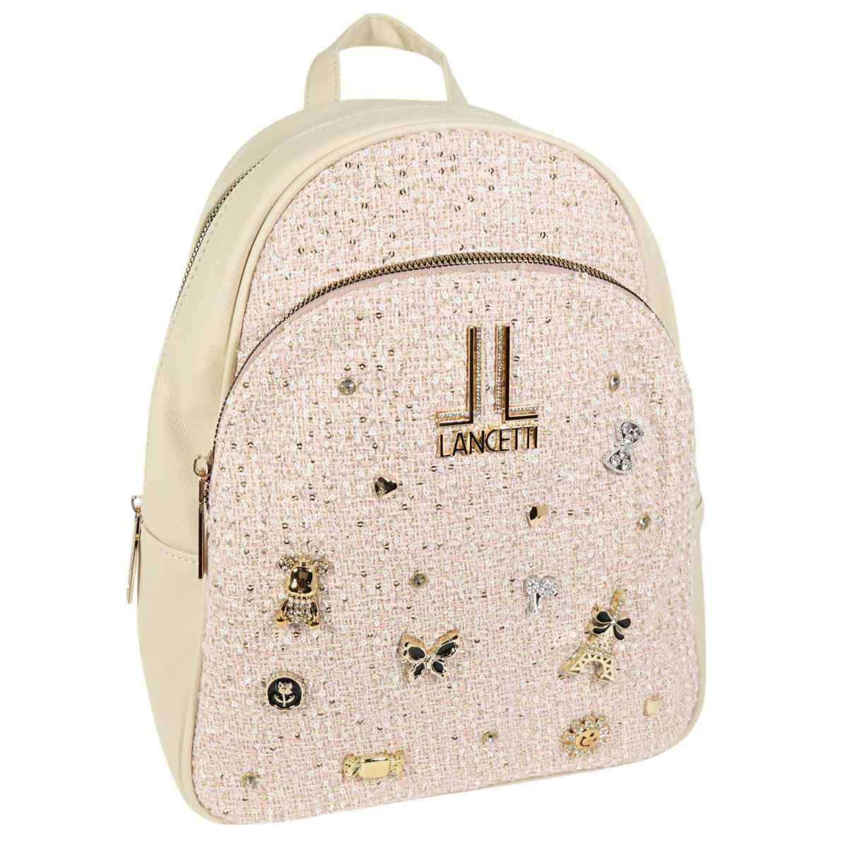 Zaino donna con paillettes e decorazioni in metallo linea Lehavre Lancetti