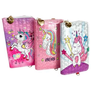 Portafoglio bimba metallizzato unicorno Le Kikke
