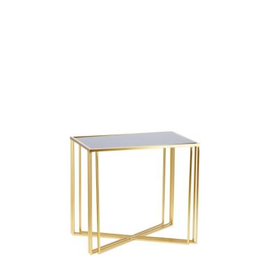 Tavolino rettangolare in ferro e vetro 55x36xh.50 cm