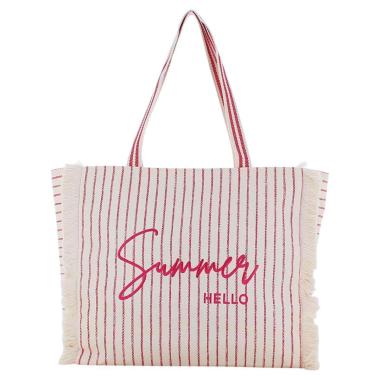 Borsa mare a righe con frange Marina Galanti