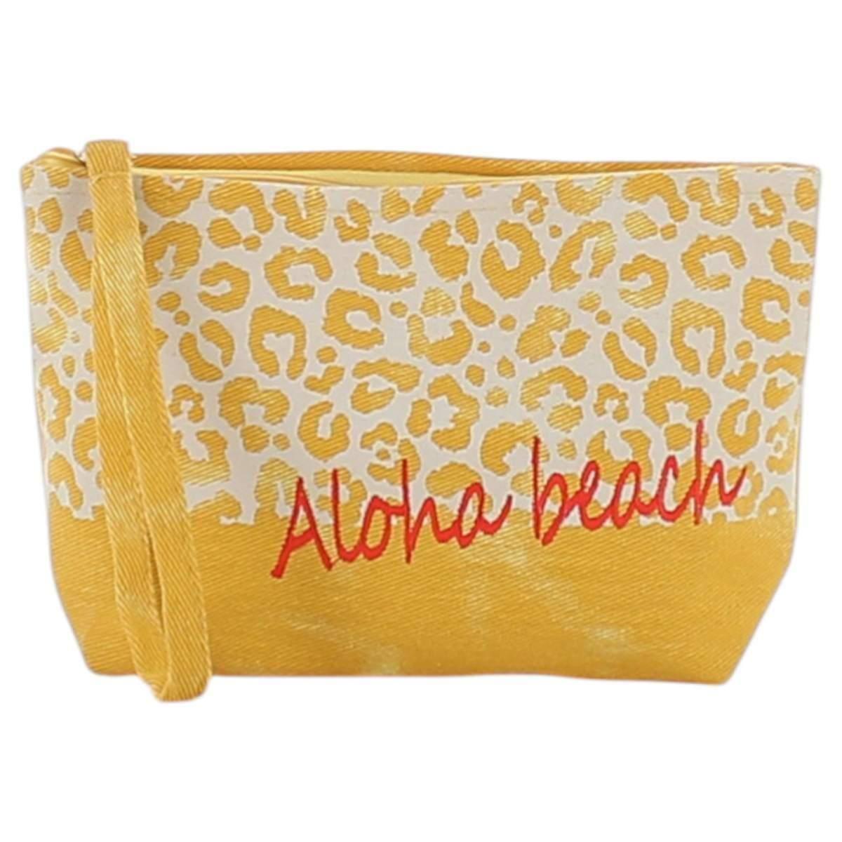 Beauty donna fantasie animalier e scritta ricamata ''Aloha beach'' Marina Galanti