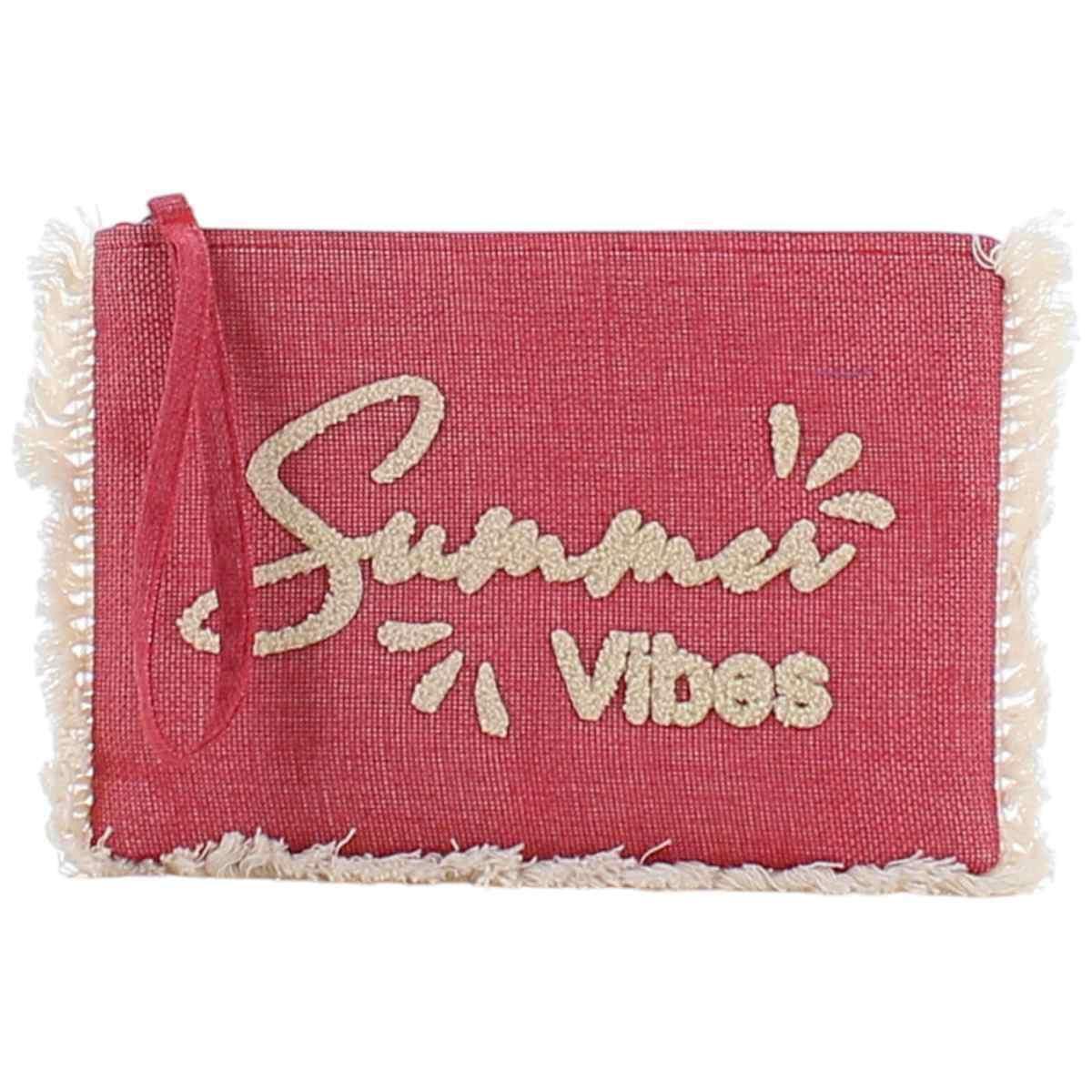 Beauty donna con frange e scritta ricamata ''Summer Vibes'' Marina Galanti