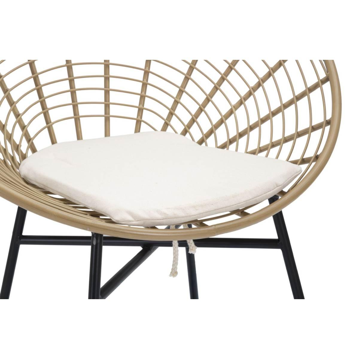 Sedia panama grid c/cuscino cm 72x56,5x88