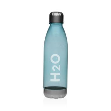 Bottiglia con tappo a vite H2O blu