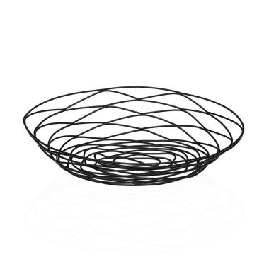 Cesto portafrutta in metallo ovale nero