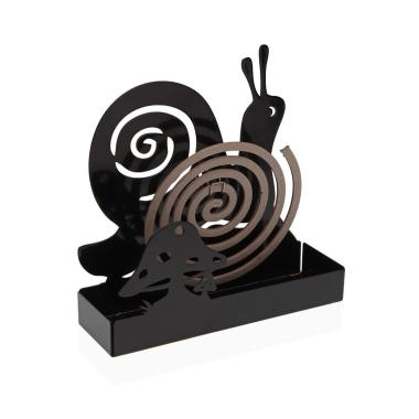Porta spirale antizanzara supporto in metallo lumaca nero