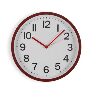 Orologio da parete in plastica rosso movimento silenzioso 30 cm