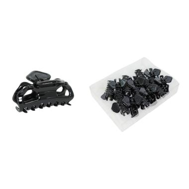Pinza per capelli nera piccola in box da 12 pezzi
