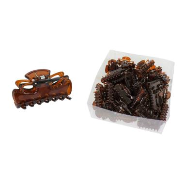Pinza per capelli tartarugata in box da 48 pezzi