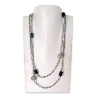 Collana montata in cristallo e kyanite