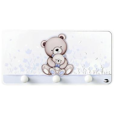 Appendino in legno orsetti celeste 37x18 cm Valenti