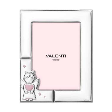 Cornice portafoto angelo con cuore rosa 13x18 cm Valenti