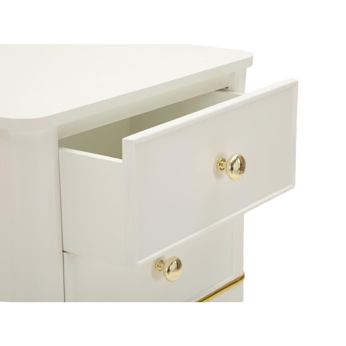 Comodino camille bianco cm 40x30x71