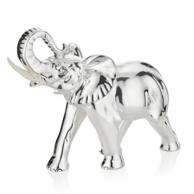 Elefante in resina argento h.22 x l.28 cm Valenti