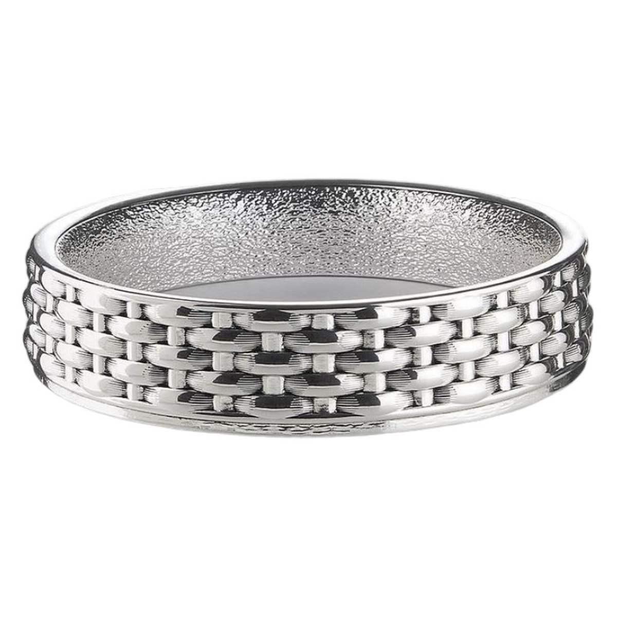 Svuotatasche in resina metallizzato vimini d.21 x h.4,5 cm Valenti