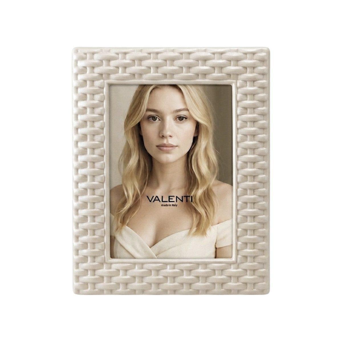 Cornice portafoto in resina tortora vimini 15x20 cm Valenti