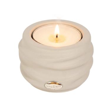 Portacandele in resina tortora onde h.6 x  d.9 cm Valenti