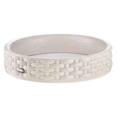 Svuotatasche in resina tortora vimini d21 x h4,5 cm Valenti