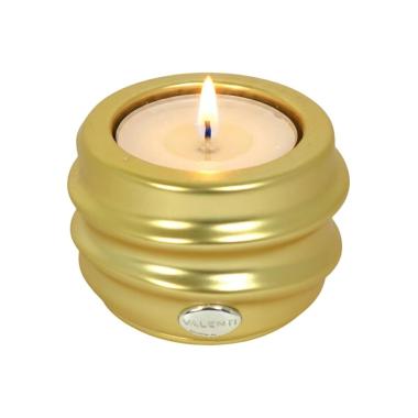 Portacandele in resina oro onde h.6 x d.9 cm Valenti