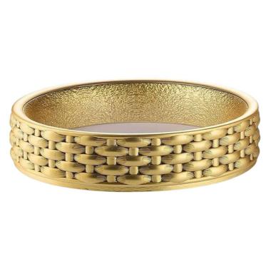 Suotatasche in resina oro vimini d.21 x h.4,5 cm Valenti