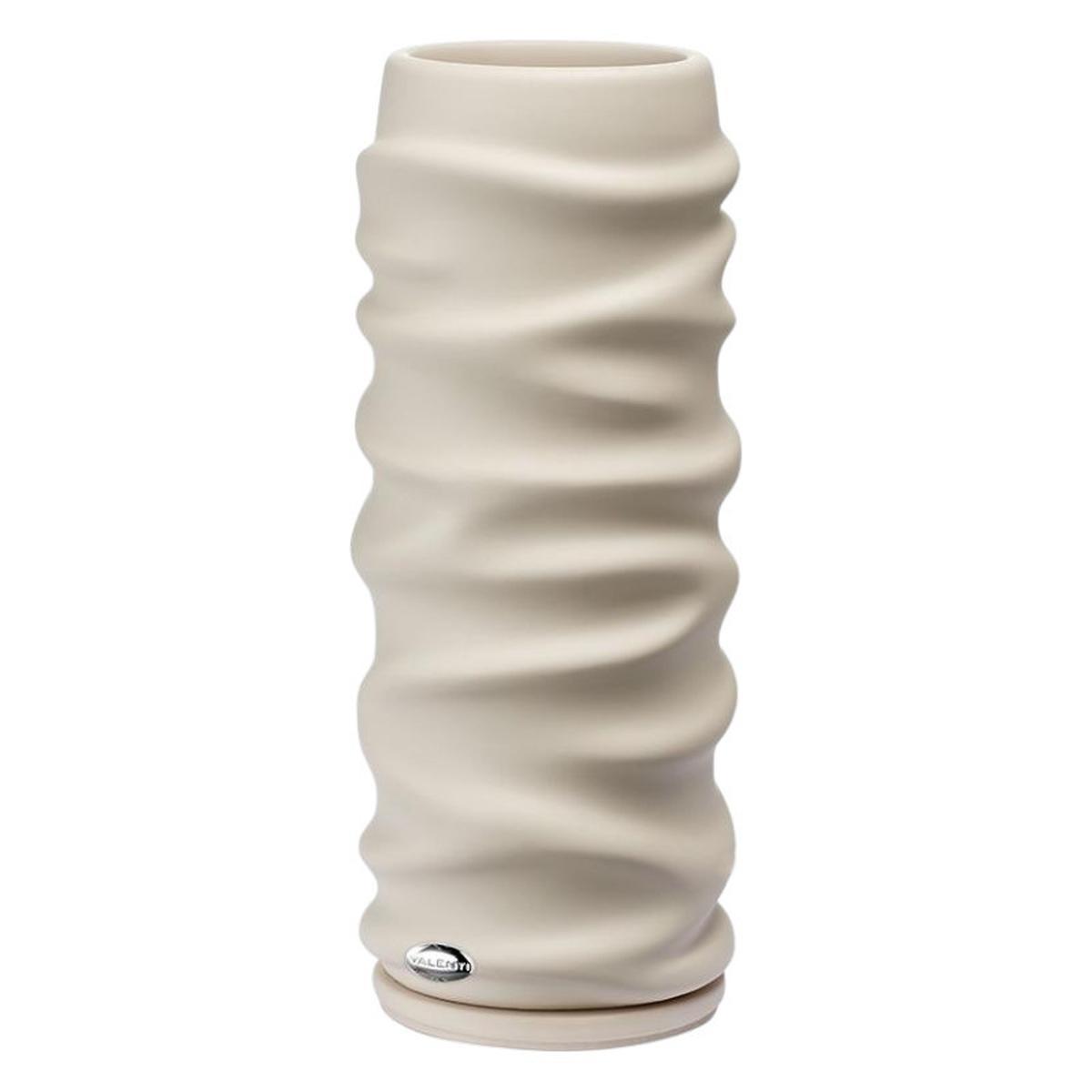 Vaso in resina tortora onde d.9 x h.25 cm Valenti