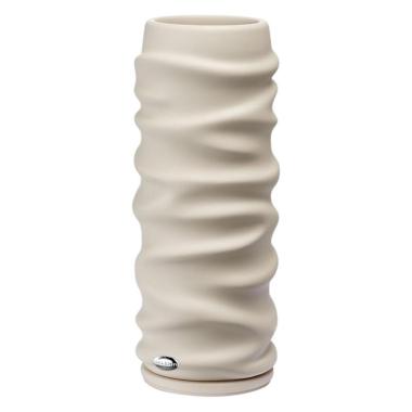 Vaso in resina tortora onde d.9 x h.25 cm Valenti