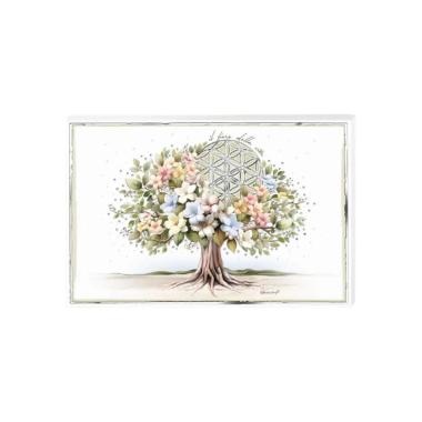 Pannello in legno il fiore della vita 38x33 cm Valenti