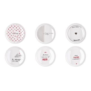 Piatto pizza in ceramica decorata scritte divertenti d.30 cm