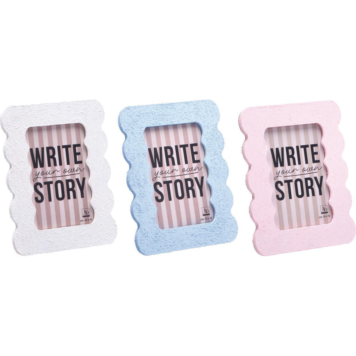 Cornice portafoto in mdf Niky ad onde 10x15 cm