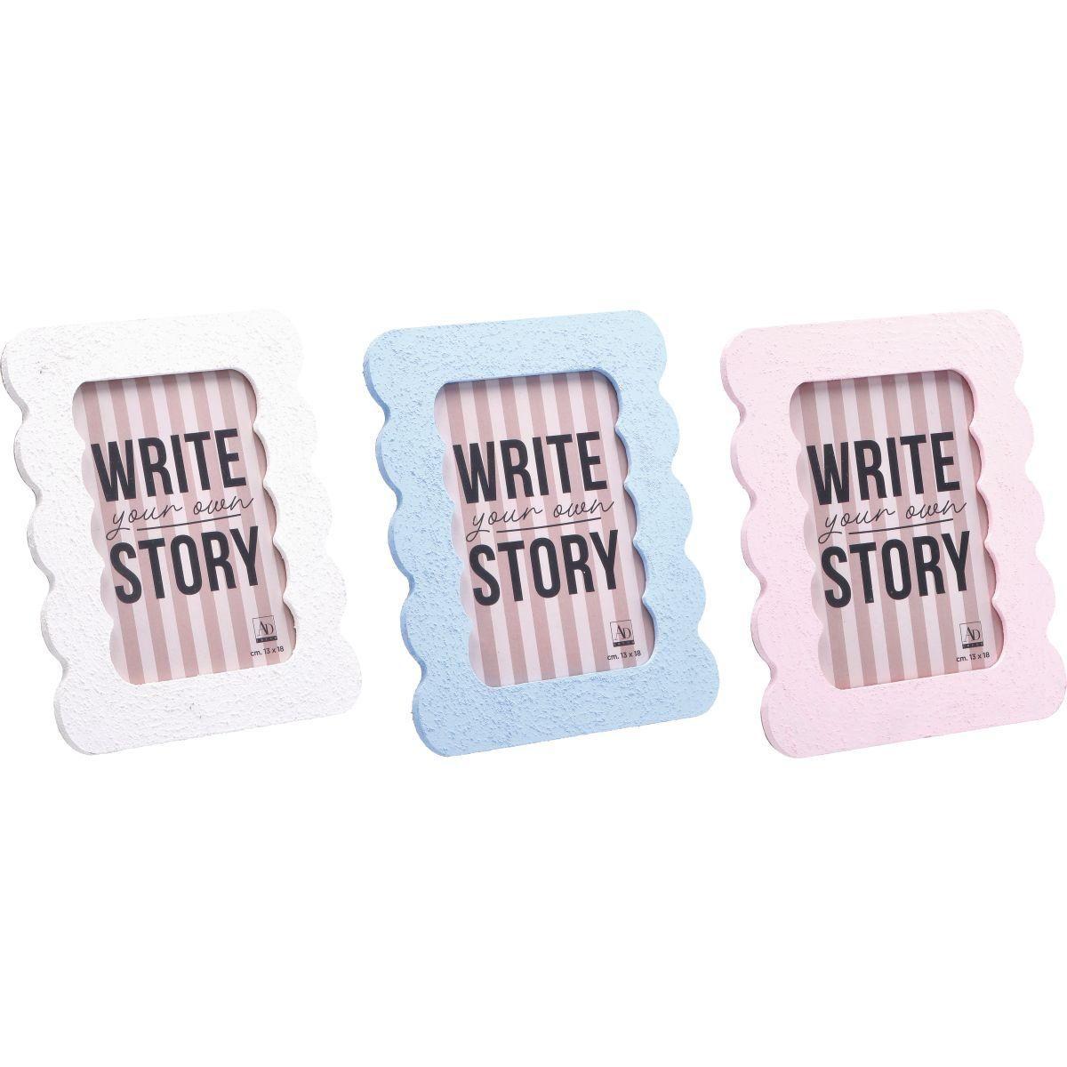 Cornice portafoto in mdf Niky ad onde 13x18 cm