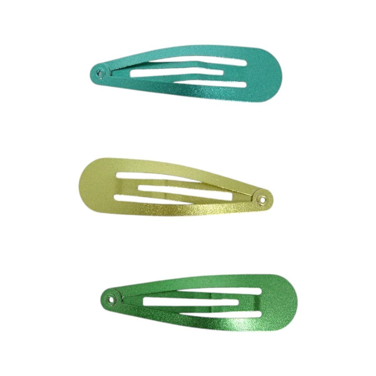 Fermaglio clic clac per capelli 5 cm toni del verde
